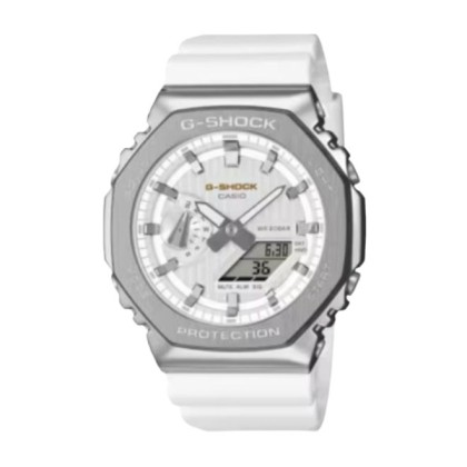 CASIO G-SHOCK GM-2110SH-7A G-STEEL SEASONAL COLLECTION 2025 WHITE SILICONE STRAP MEN WATCH